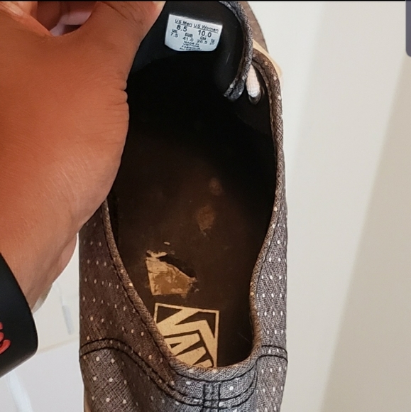 Low Top Vans Gray Polka Dot Sneakers Size 8.5 - Picture 6 of 7